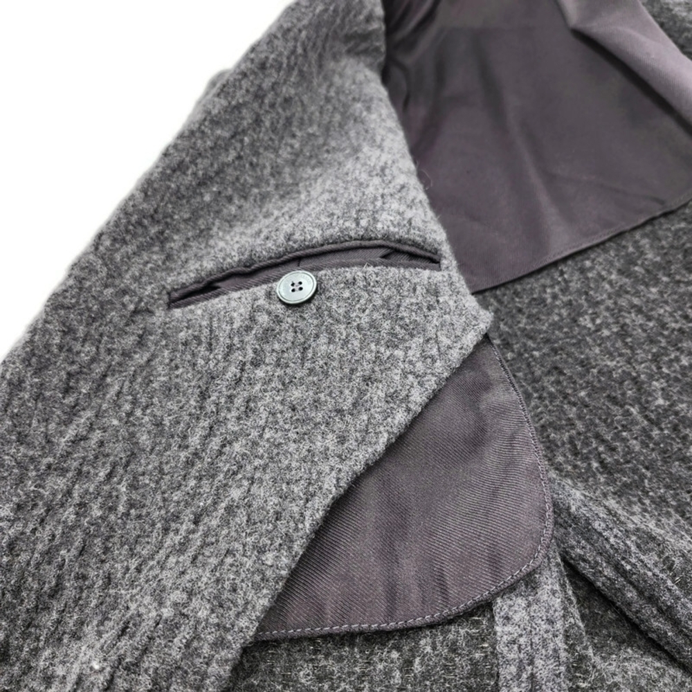 Emporio Armani Johnny Line Grey Woven Virgin Wool Blend Two Button Blazer Italy - Picture 6 of 13